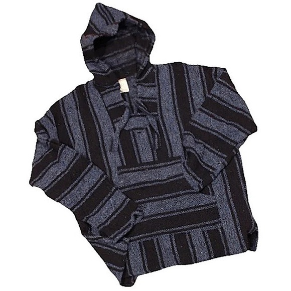 BAJA BILLY’S • Blue Baja Hoodie Mexican Beach Poncho - Picture 5 of 5